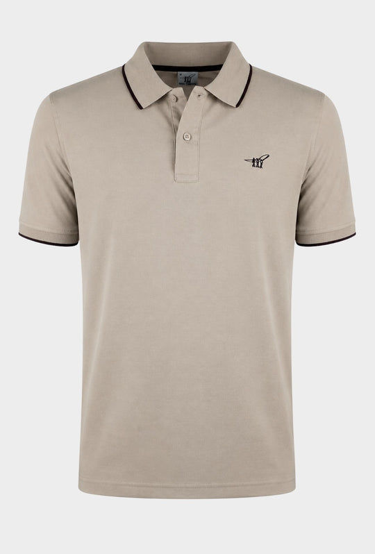 Polo Uomo HENRY COTTON'S in cotone piquet con bordino - BEIGE