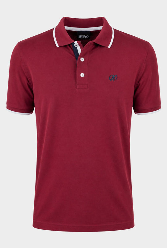 Polo uomo  KEYUP 100% cotone piquet - BORDEAUX