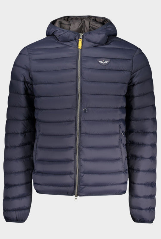Giubbino Uomo tecnico ARMATA DI MARE con Cappuccio logo gommato lato cuore- BLU NAVY