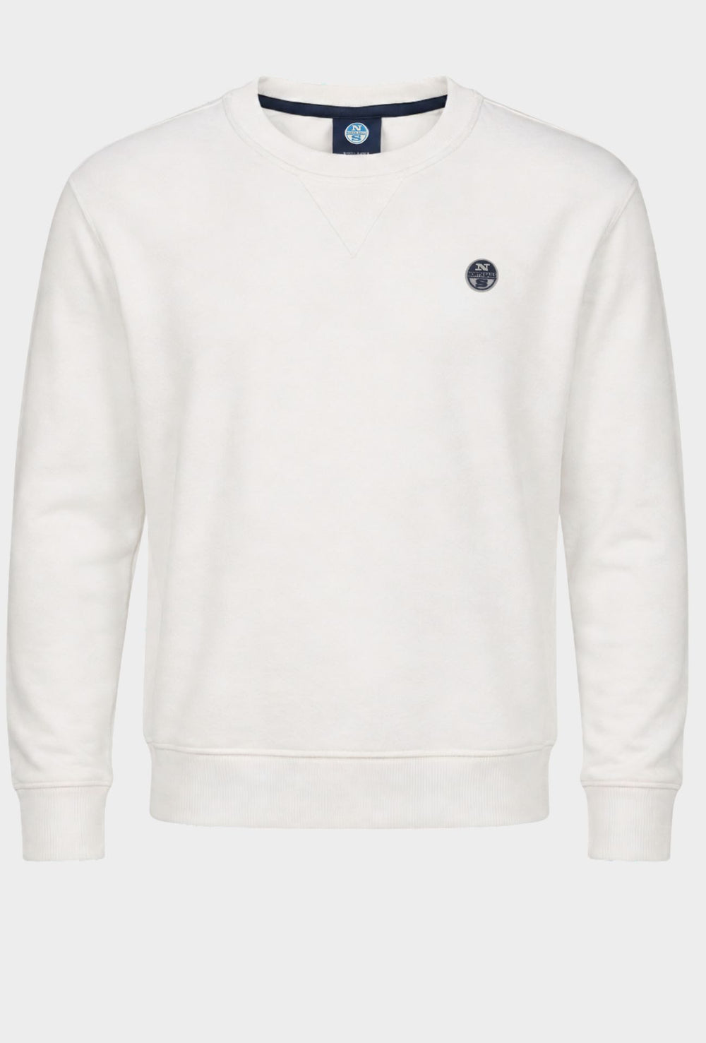 Felpa Uomo NORTH SAILS  Girocollo in 100% Cotone Logo ricamato lato cuore- BIANCO