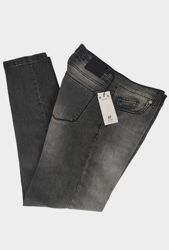 Jeans Uomo FREE JOY Slim Fit in Denim Stretch Cinque Tasche- GRIGIO ANTRACIDE
