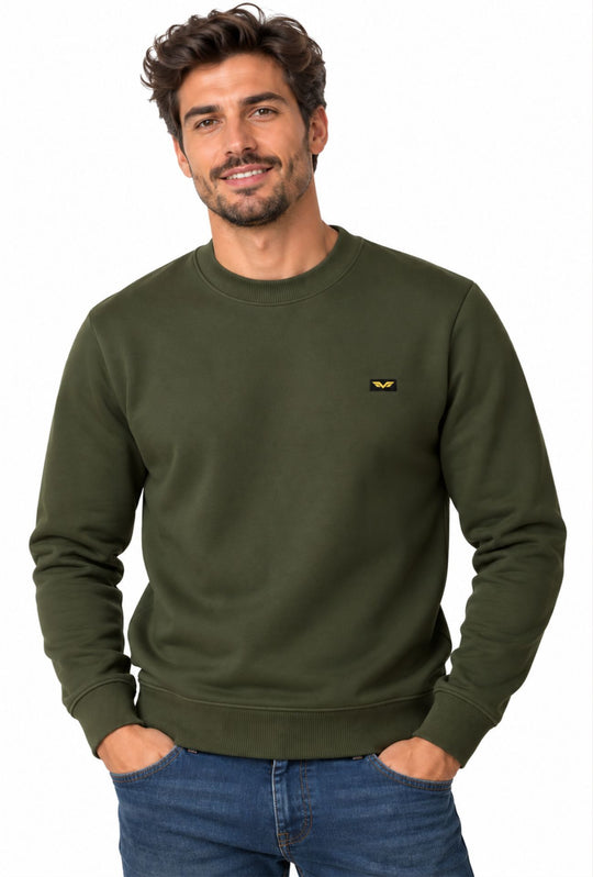 Felpa uomo Armata di Mare girocollo felpato - VERDE