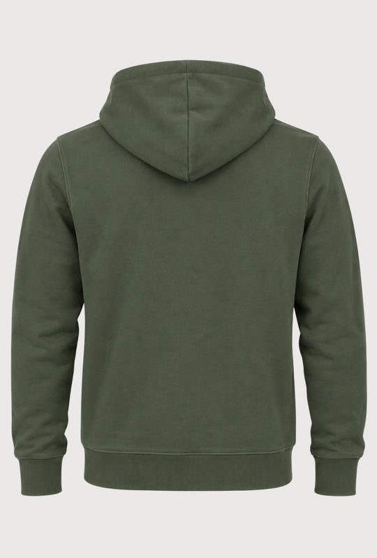 Felpa Uomo in cotone DIADORA con cappuccio logo stampato lato cuore- VERDE MILITARE