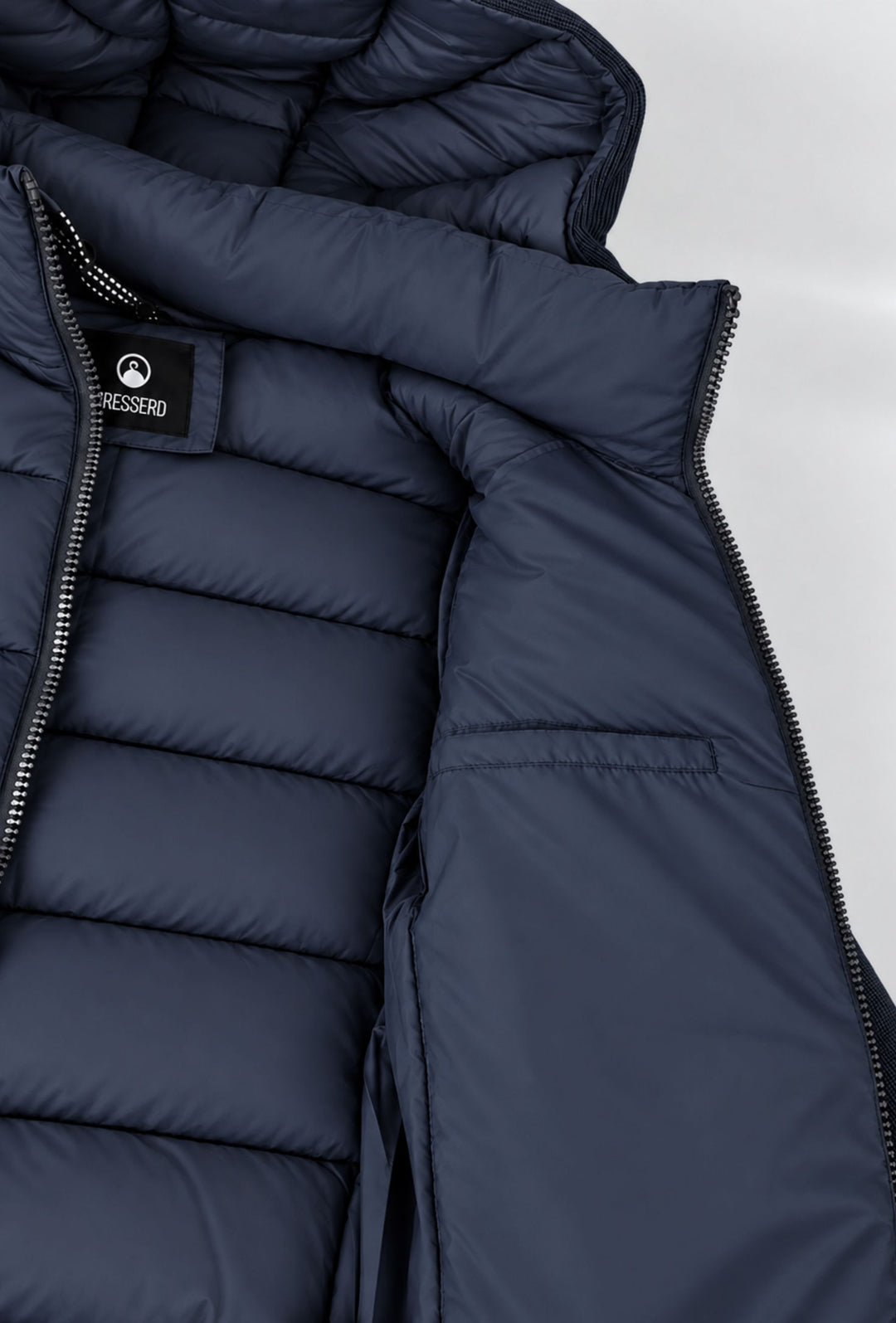 Giubbino Uomo DRESSERD con Cappuccio Smontabile e Inserti in Maglia- BLU NAVY