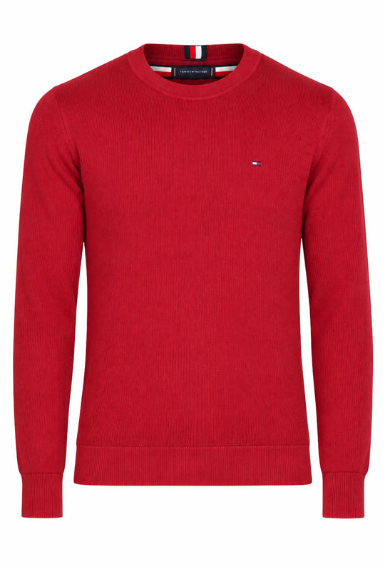 Maglia uomo in cotone TOMMY HILFIGER chain ridge c neck -ROYAL BERRY