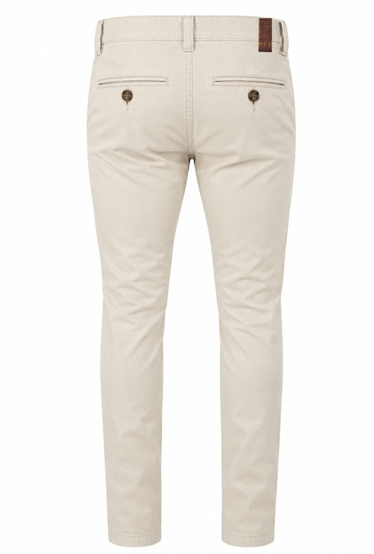 Pantalone Uomo Gamba Stretta Tasca America Invernale Pantaloni Dresserd - PANNA