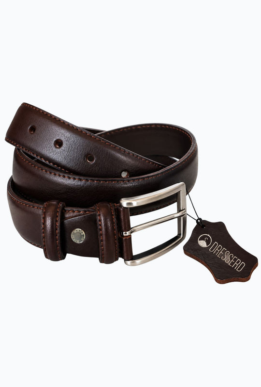 Cintura Uomo DRESSERD in Pelle di Vitello Made in Italy- MORO