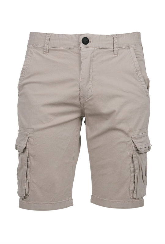 Bermuda Uomo Tasconi Laterali Pantaloncino in Cotone Tasche laterali Dresserd - BEIGE