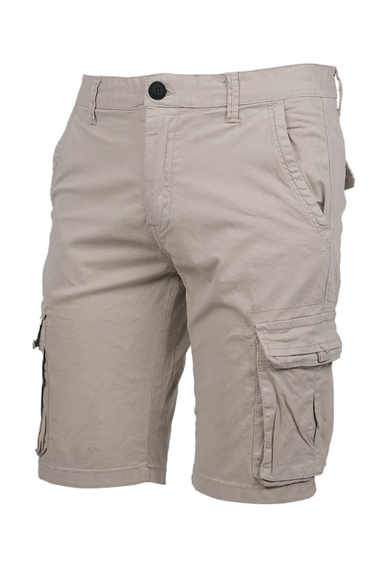 Bermuda Uomo Tasconi Laterali Pantaloncino in Cotone Tasche laterali Dresserd - BEIGE