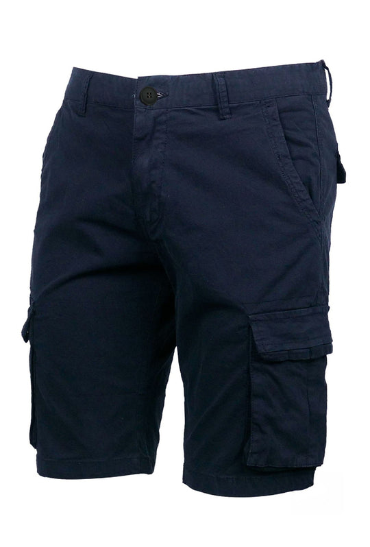 Bermuda Uomo Tasconi Laterali Pantaloncino in Cotone Tasche laterali Dresserd - BLU