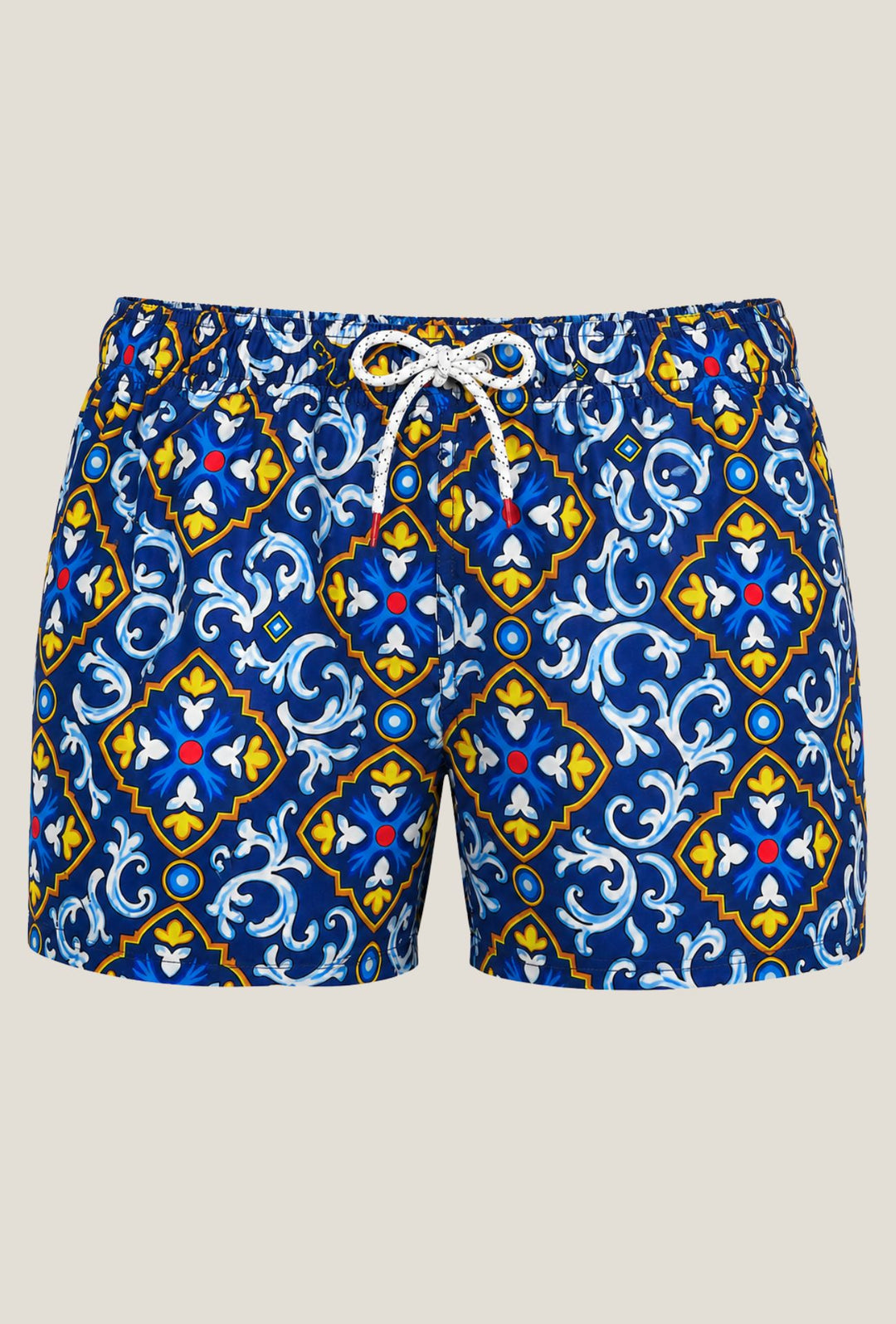 Costume uomo con fantasia maiolica costumi mare - BLU