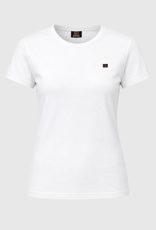 T-Shirt Donna Norway in Cotone 100%- BlANCO