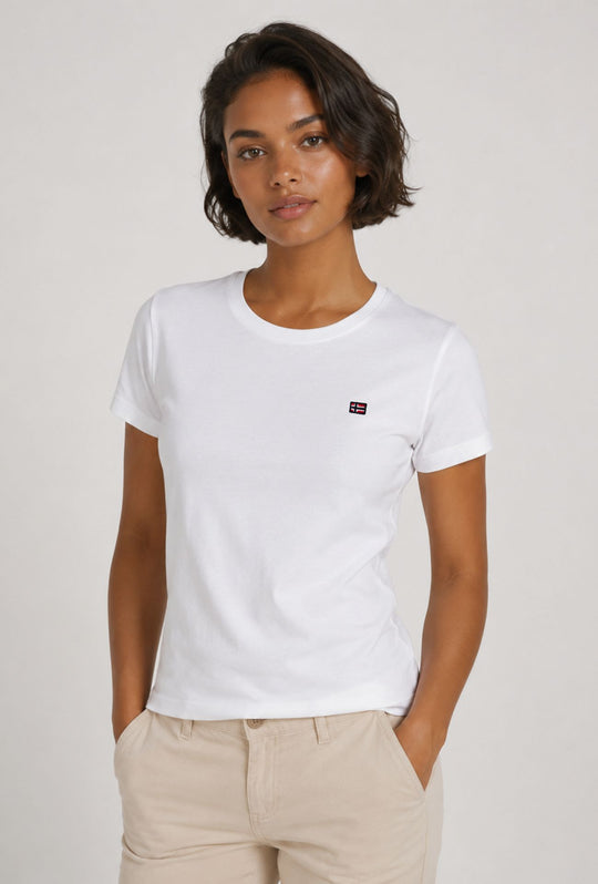 T-Shirt Donna Norway in Cotone 100%- BlANCO