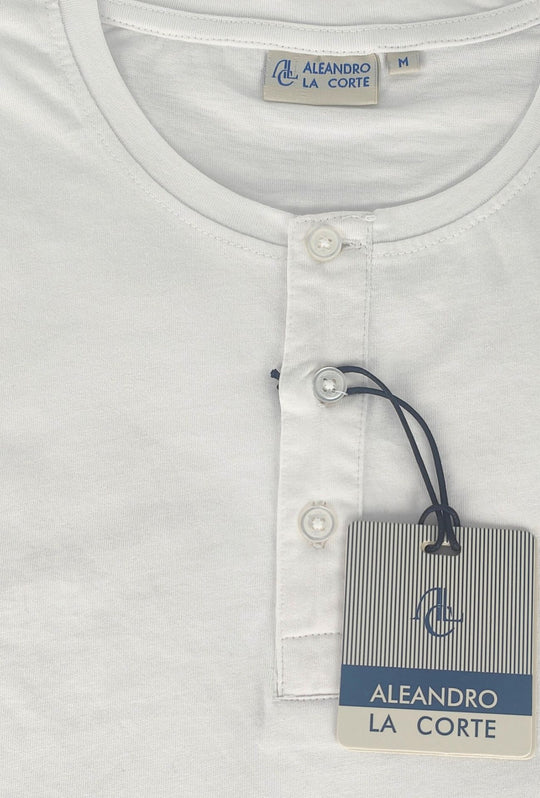T-shirt Uomo Collo Serafino Aleandro La Corte -BIANCO