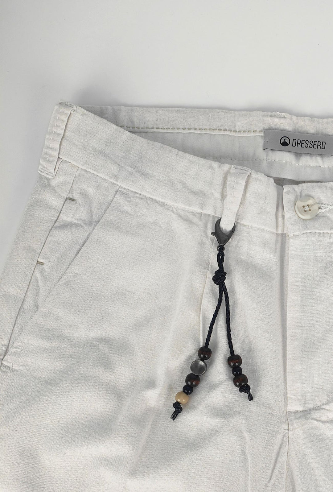 Pantalone uomo Dresserd in Lino e cotone semi slim fit - BIANCO
