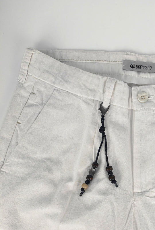 Pantalone uomo Dresserd in Lino e cotone semi slim fit - BIANCO