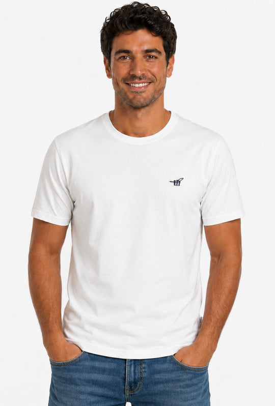 T-Shirt Uomo Girocollo HENRY COTTON'S 100% Cotone - BIANCO