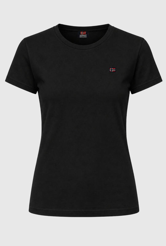 T-Shirt Donna Norway in Cotone 100%- NERO