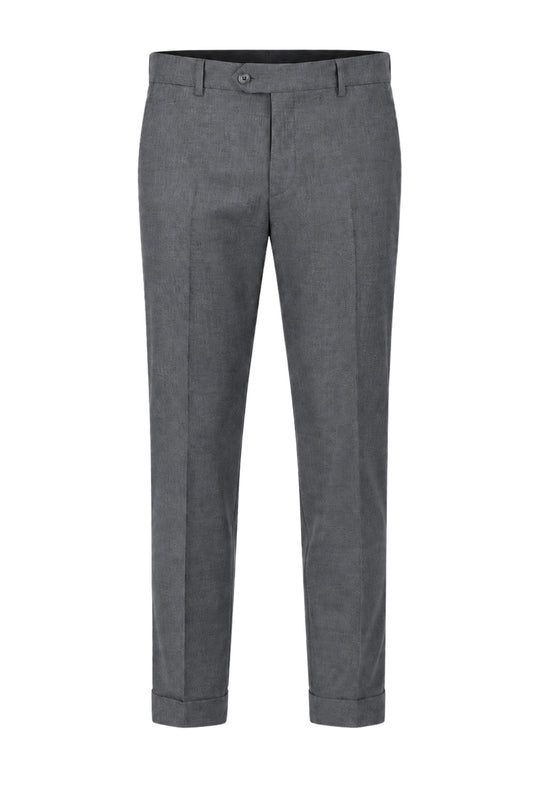 Pantalone Uomo  Elegante con Risvolto - GRIGIO