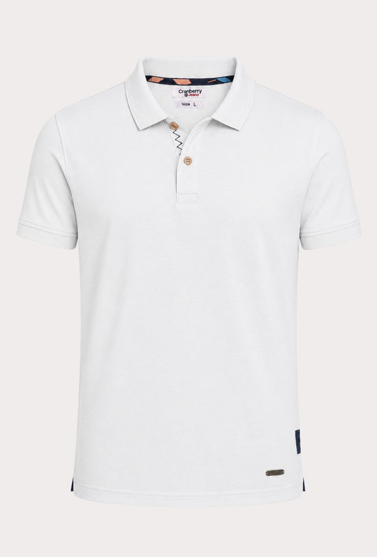 Polo Uomo Cranberry cotone Jersey semi slim - BIANCO
