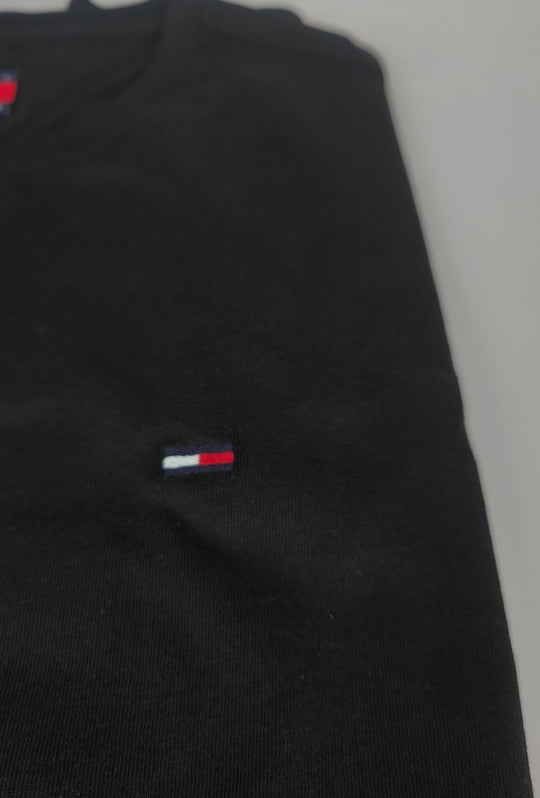 T-shirt uomo Tommy Jeans 100% Cotone logo ricamato lato cuore - NERO