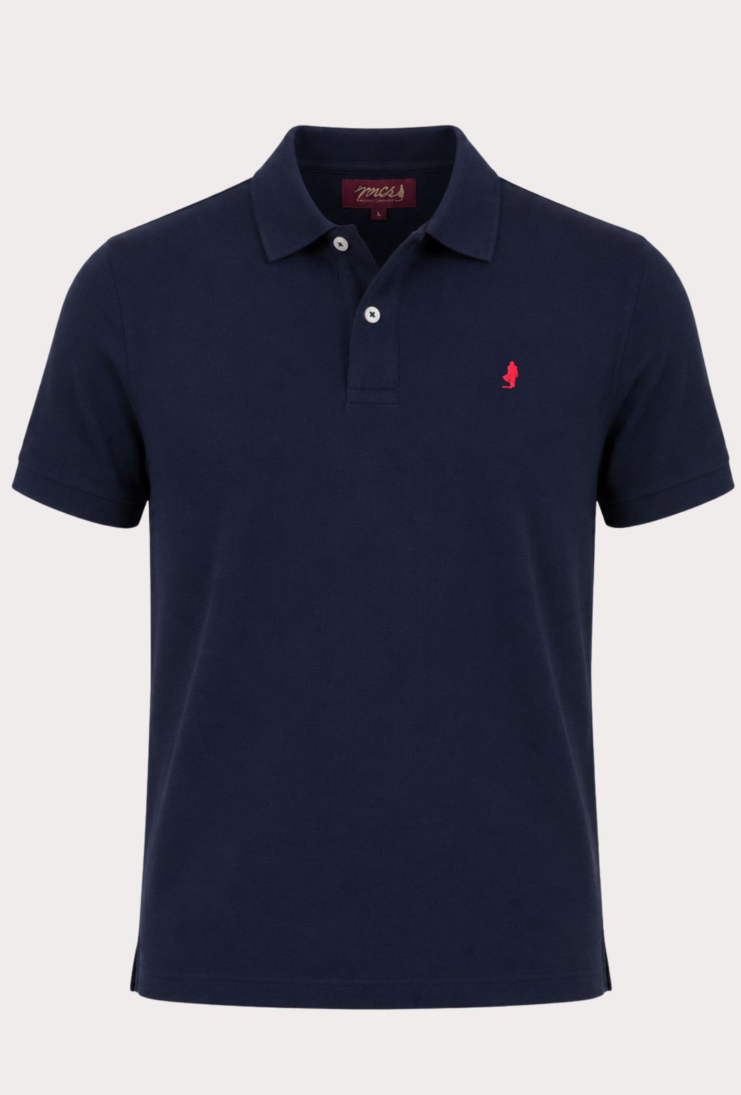 Polo Uomo manica corta MARLBORO CLASSIC logo ricamato lato cuore, colletto tinta unita- BLU NAVY