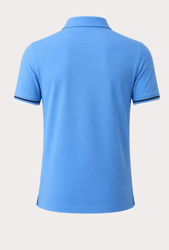 Polo Uomo P-CLUB cotone piquet logo stampato lato cuore- AZZURRO