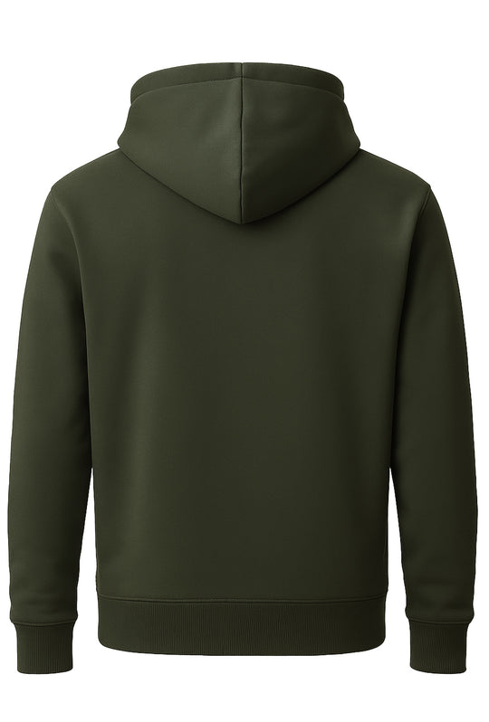 Felpa uomo chiusa con cappuccio Dresserd Felpata invernale - VERDE SCURO