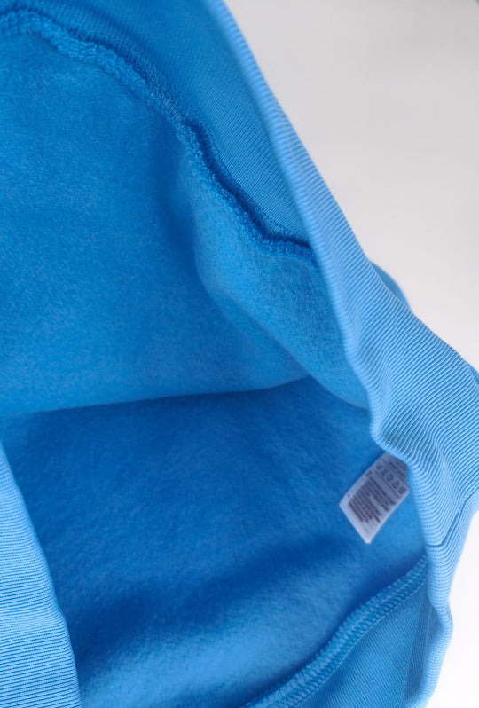 Felpa Uomo ADIDAS con Cappuccio Logo ricamato bianco lato cuore- AZZURRO