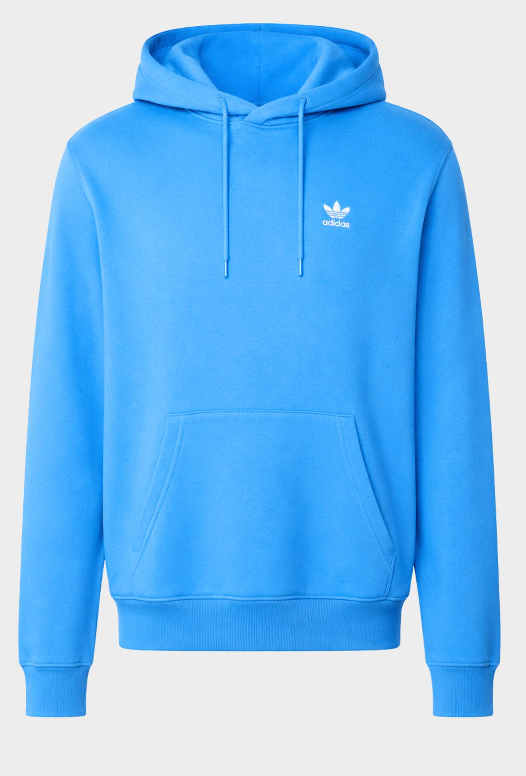 Felpa Uomo ADIDAS con Cappuccio Logo ricamato bianco lato cuore- AZZURRO