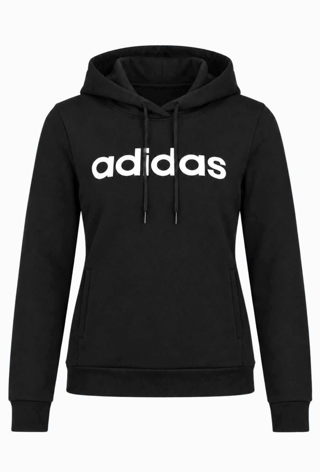 Felpa Donna Con Cappuccio in cotone ADIDAS scritta maxi stampata centrale - NERO