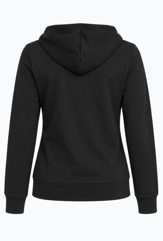 Felpa Donna Con Cappuccio in cotone ADIDAS scritta maxi stampata centrale - NERO