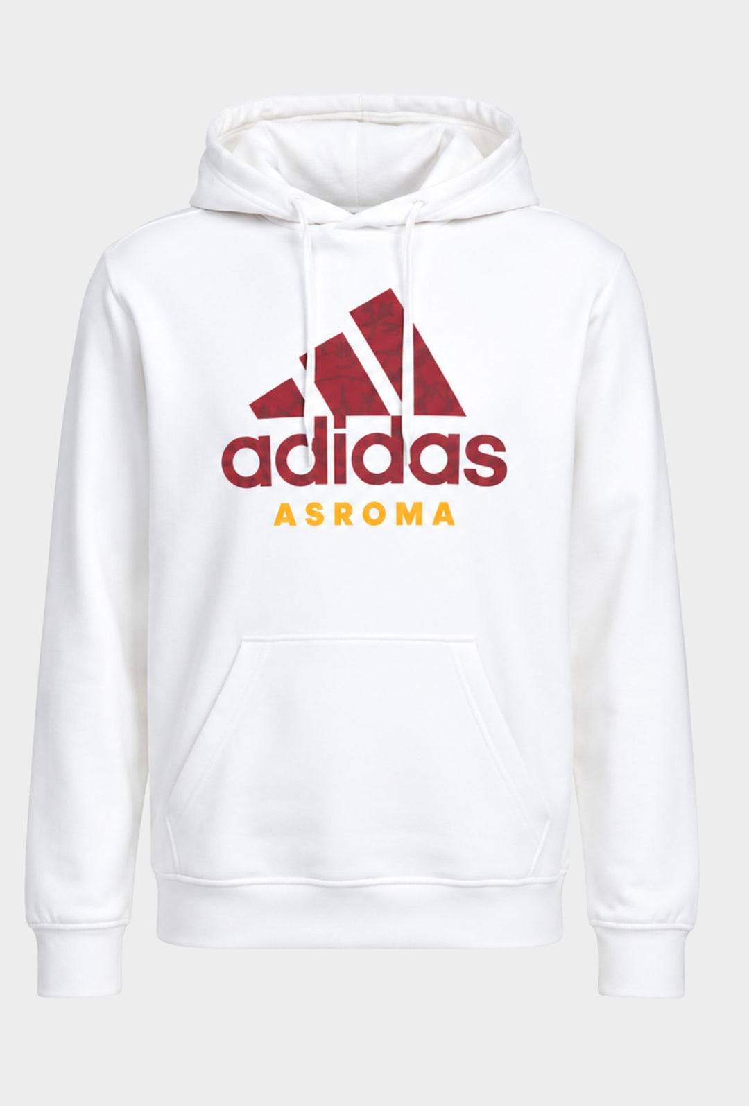 Felpa Adidas AS Roma Uomo con Cappuccio Felpata- BIANCO