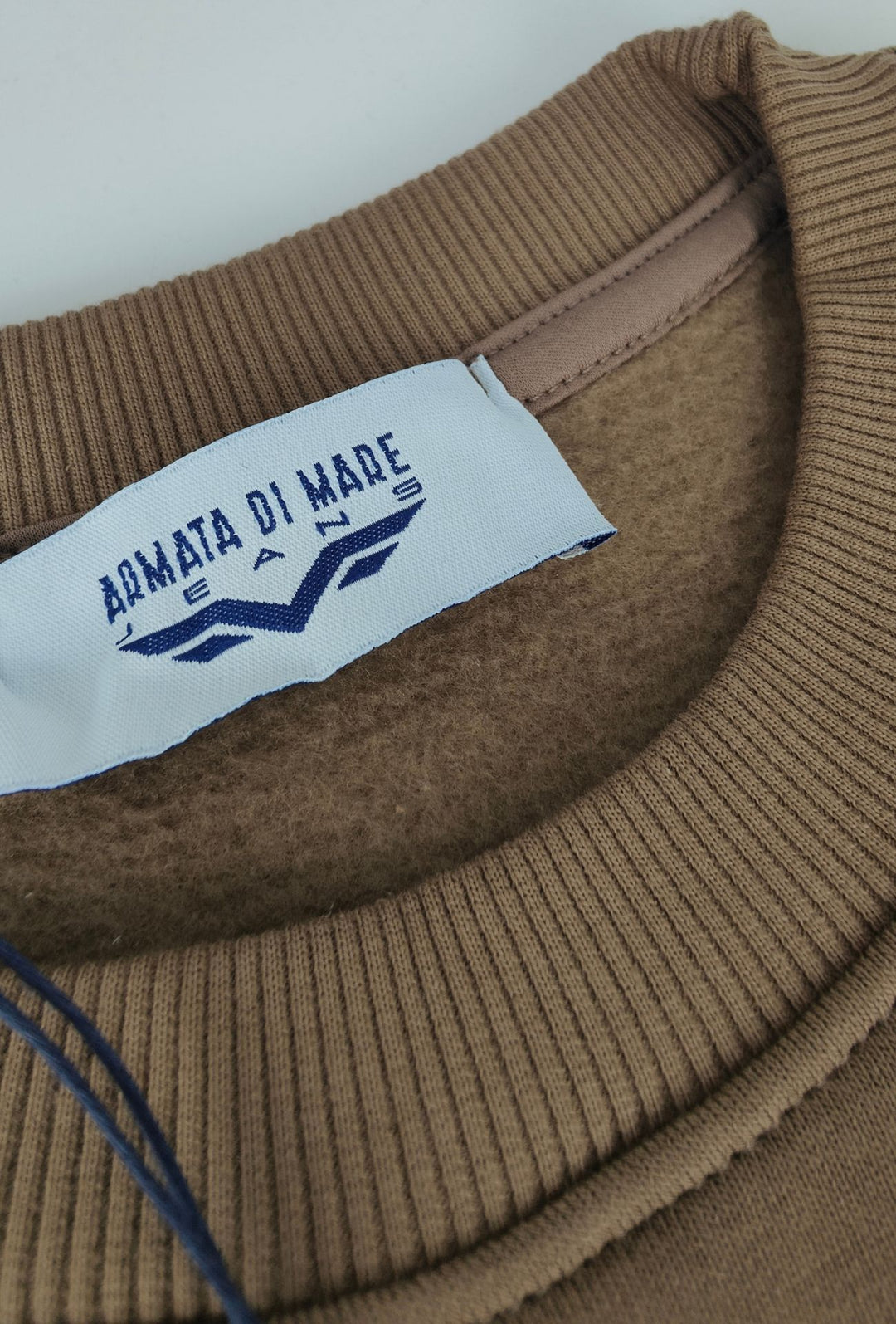Felpa uomo Armata di Mare girocollo felpato - FANGO