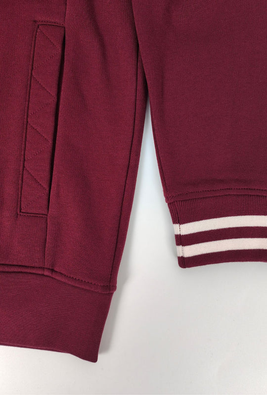 Felpa Uomo Full Zip Felpata Senza Cappuccio BEVERLY HILLS POLO CLUB logo stampato lato cuore- BORDEAUX