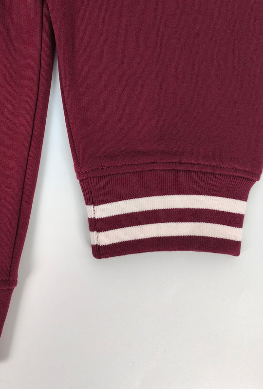 Felpa Uomo Full Zip Felpata Senza Cappuccio BEVERLY HILLS POLO CLUB logo stampato lato cuore- BORDEAUX