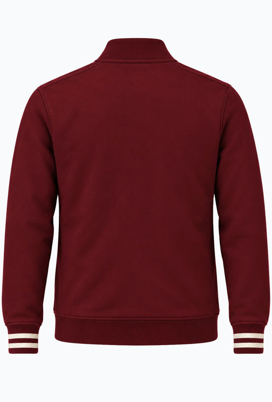 Felpa Uomo Full Zip Felpata Senza Cappuccio BEVERLY HILLS POLO CLUB logo stampato lato cuore- BORDEAUX