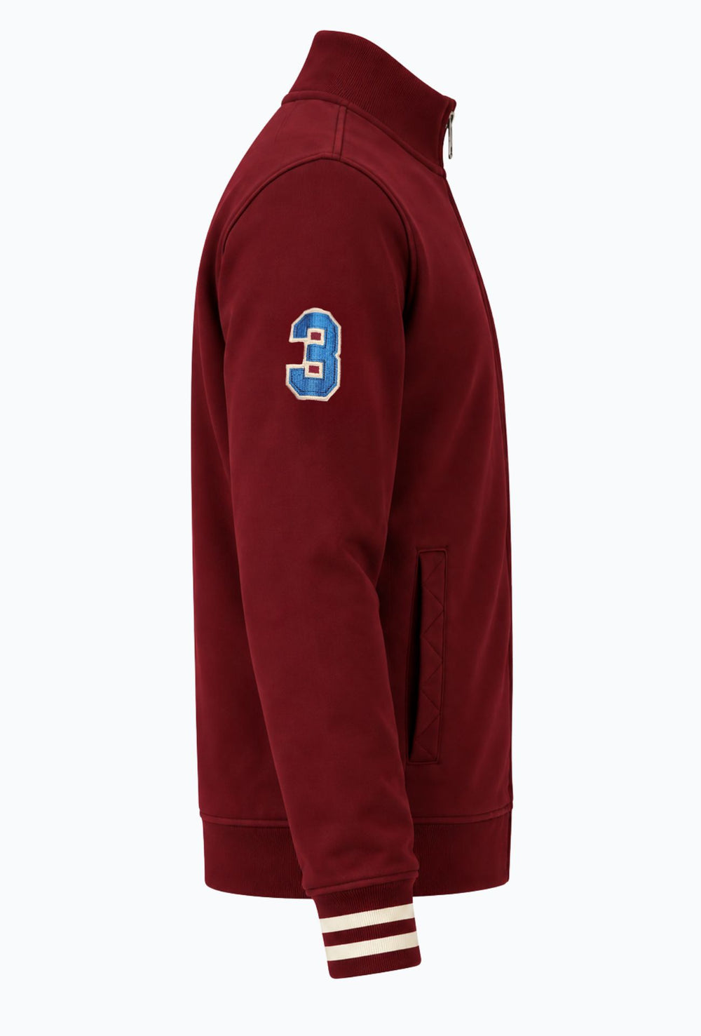 Felpa Uomo Full Zip Felpata Senza Cappuccio BEVERLY HILLS POLO CLUB logo stampato lato cuore- BORDEAUX