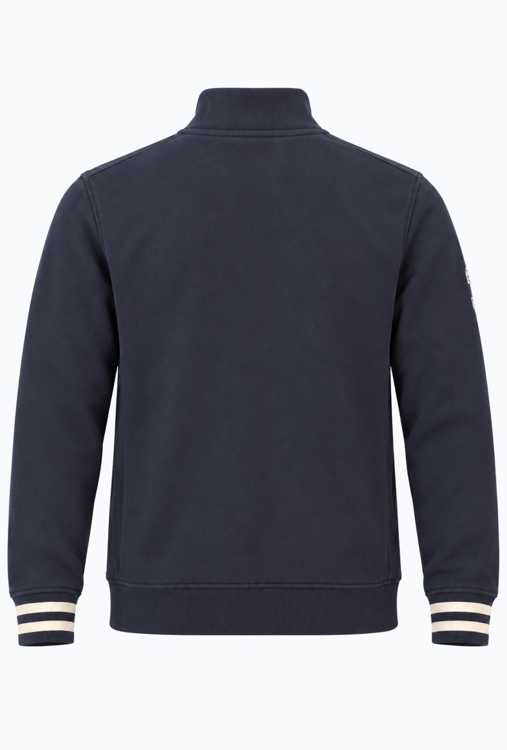 Felpa Uomo Full Zip Felpata Senza Cappuccio BEVERLY HILLS POLO CLUB logo stampato lato cuore- BLU NAVY