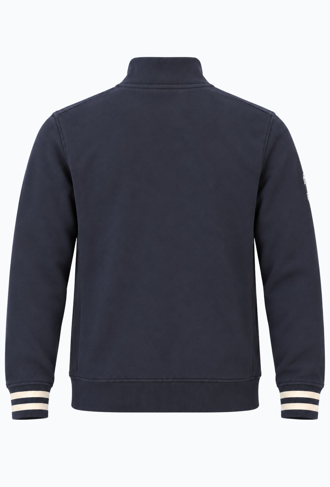 Felpa Uomo Full Zip Felpata Senza Cappuccio BEVERLY HILLS POLO CLUB logo stampato lato cuore- BLU NAVY