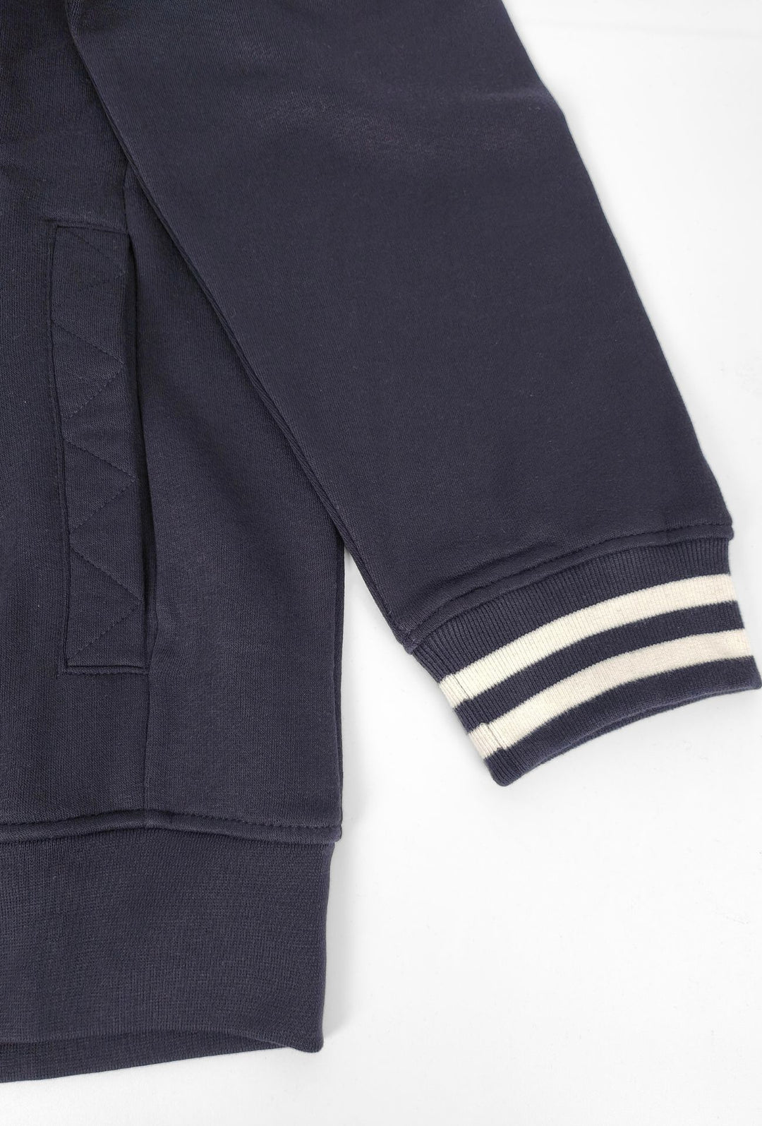 Felpa Uomo Full Zip Felpata Senza Cappuccio BEVERLY HILLS POLO CLUB logo stampato lato cuore- BLU NAVY