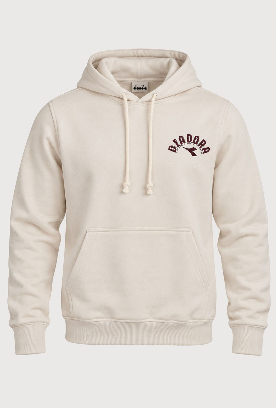Felpa Uomo in cotone DIADORA con cappuccio logo stampato lato cuore- PANNA