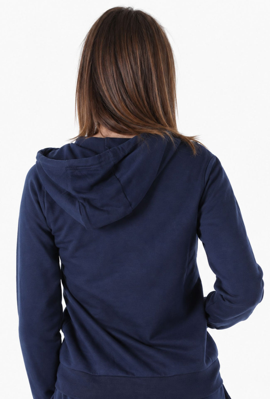 Felpa Donna Full Zip in cotone NORWAY logo ricamato lato cuore- BLU NAVY
