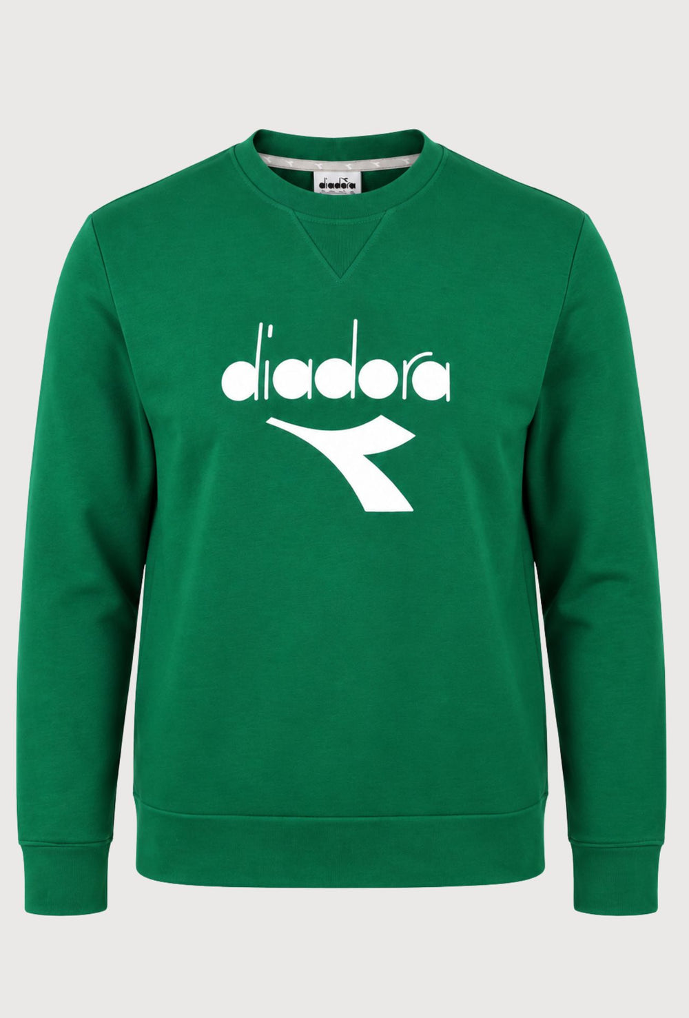 Felpa Uomo Girocollo DIADORA in cotone logo Maxi stampato sul petto- VERDE