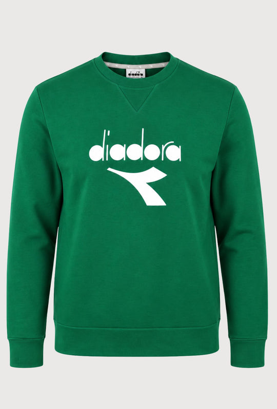 Felpa Uomo Girocollo DIADORA in cotone logo Maxi stampato sul petto- VERDE
