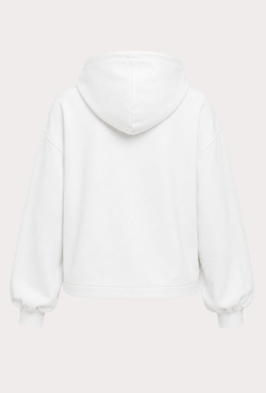 Felpa Donna DIADORA con Cappuccio in Cotone  Vestibilità Oversize- BIANCO