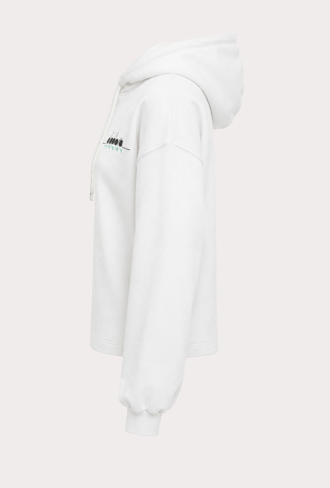 Felpa Donna DIADORA con Cappuccio in Cotone  Vestibilità Oversize- BIANCO