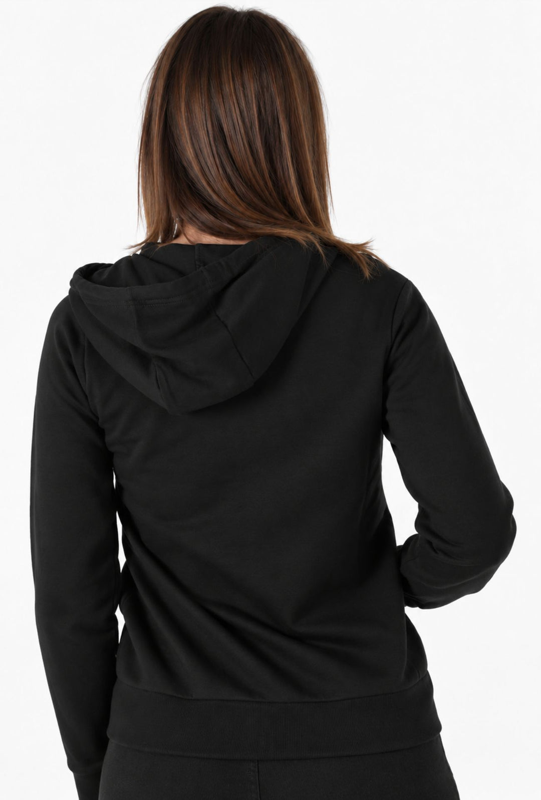 Felpa Donna Full Zip in cotone NORWAY logo ricamato lato cuore- NERO
