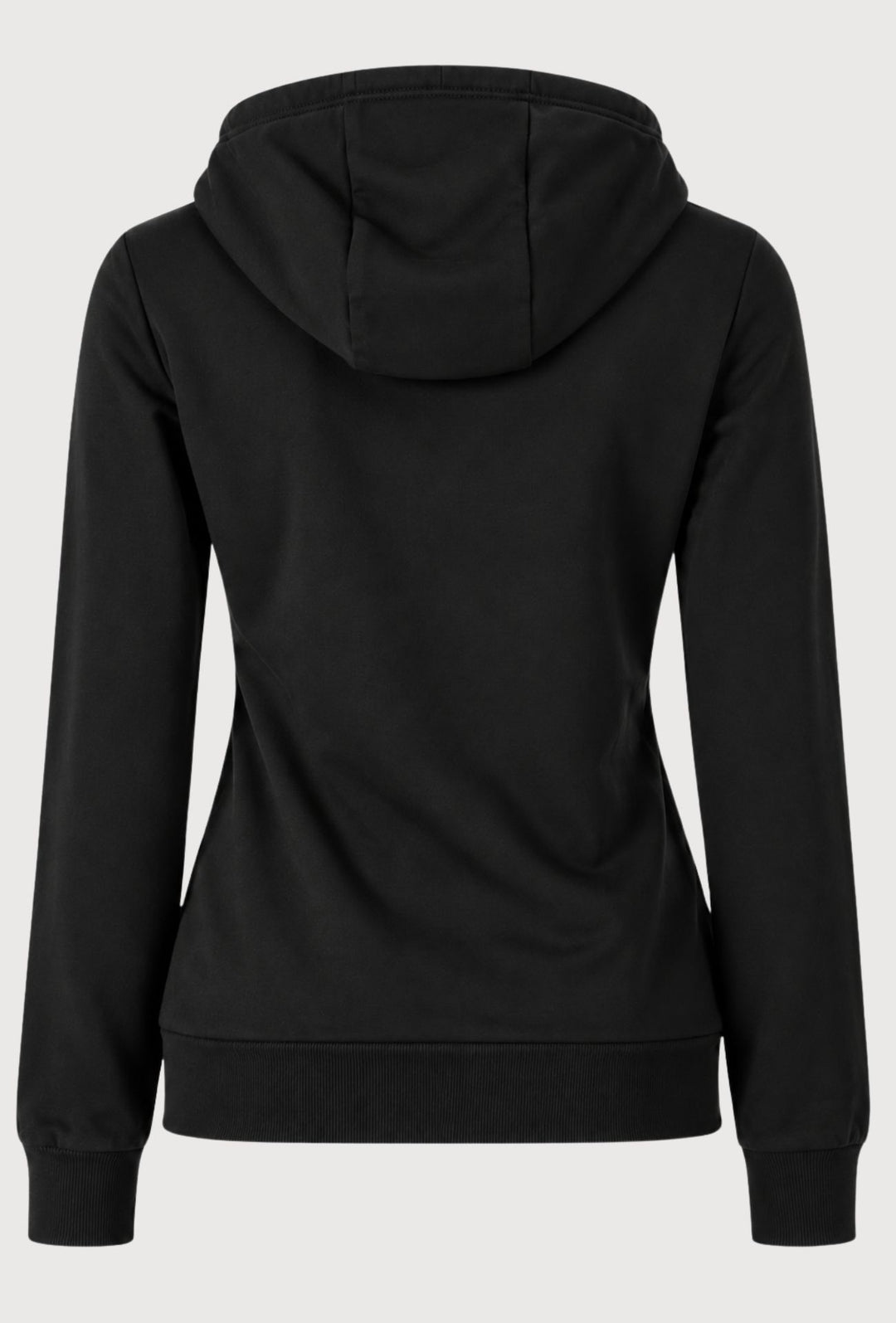 Felpa Donna Full Zip in cotone NORWAY logo ricamato lato cuore- NERO
