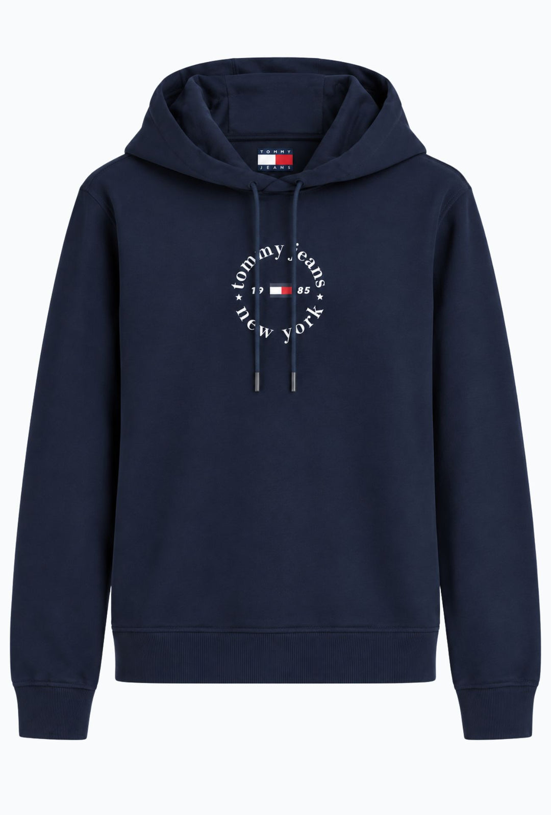 Felpa Donna Tommy Jeans in Cotone con Cappuccio Logo centrale stampato- BLU NAVY